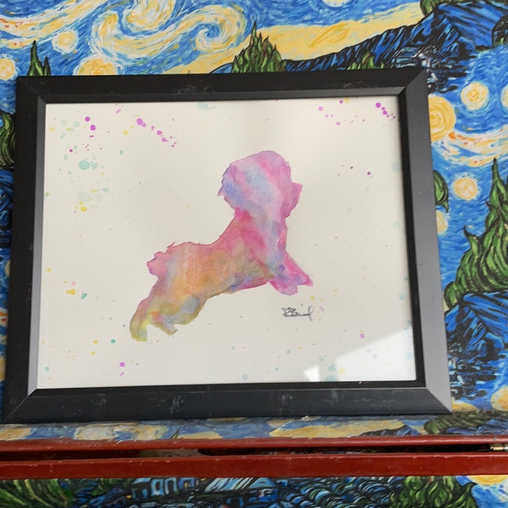 Shih Tzu/Fluffy Dog Watercolor Painting